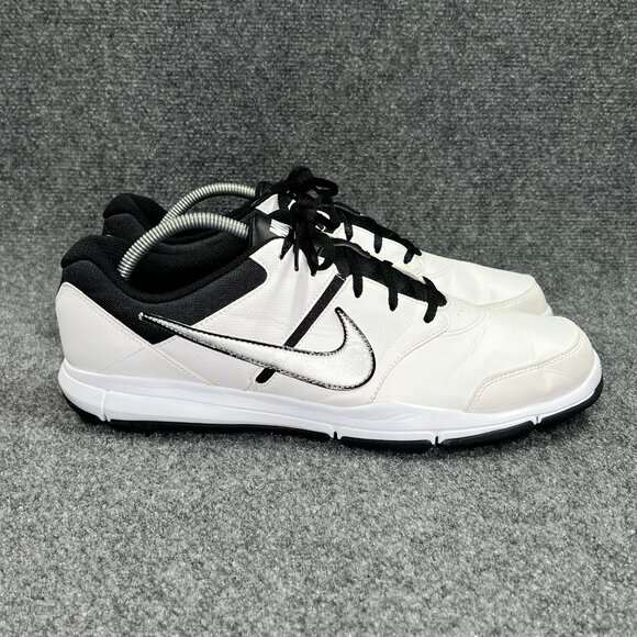 Nike Durasport 4 Golf Shoes Men's Size 12 White Leather Athletic Performance - Picture 1 of 11